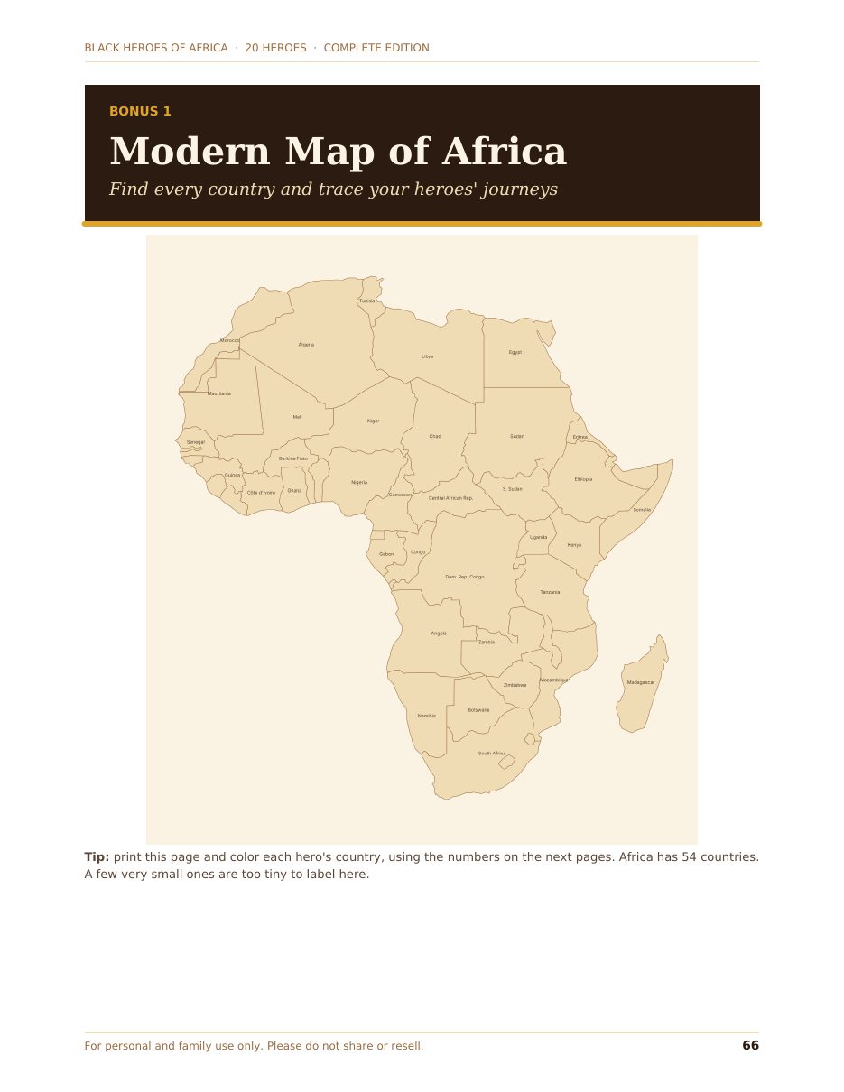 Sample modern map of Africa with Map Missions