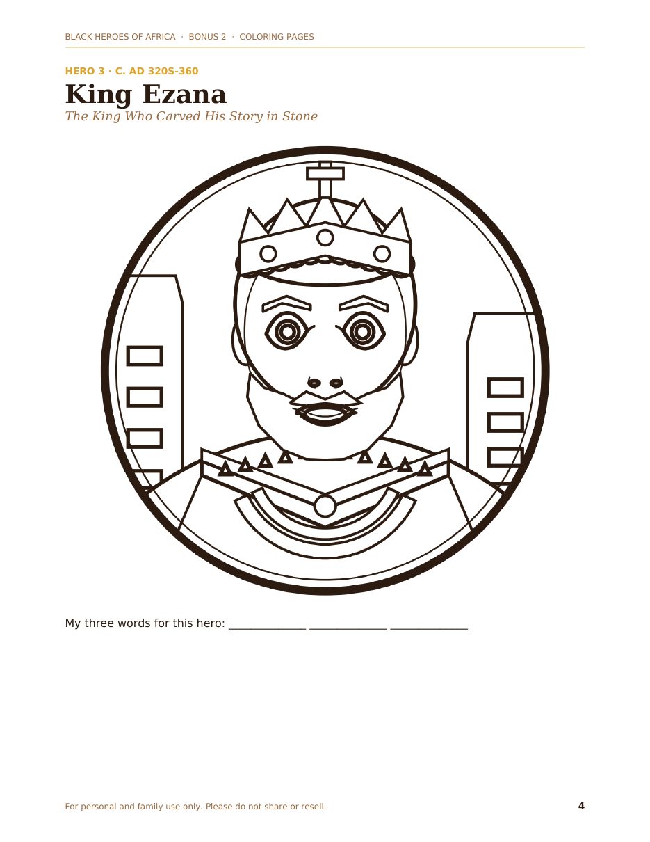 Sample printable hero coloring page